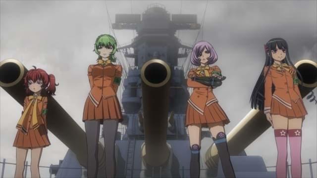 左より、ハグロ（CV：五十嵐裕美）、ナチ（CV：佐藤聡美）、ミョウコウ（CV：福原綾香）、アシガラ（CV：三森すずこ）