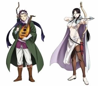 左よりギーヴ(CV:KENN)、ファランギース(CV:坂本真綾)