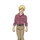 エドワウ・マス その正体はかつてのサイド3の指導者、ジオン・ズム・ダイクンの息子のキャスバル。地球に逃れてからは、テアボロ・マスの養子となり、たくましく成長、妹のアルテイシア（セイラ）の身を守る。 後に身分を隠し、ジオン公国軍のエースパイロット、赤い彗星「シャア・アズナブル」となる。