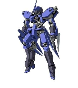 シュヴァルベ・グレイズ（マクギリス機）：グレイズの試作機を改修し、高機動化させたカスタム機。肩や腰にブースターを追加している。