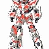 ユニコーンガンダム（ユニコーンモード） 型式番号：RX-0 全高：19.7m 本体重量：23.7t NT-Dと呼ばれる謎のシステムが発動した、ユニコーンガンダムの真の姿。NT-D発動時には機体の性能、機動性が飛躍的に高まる。その際には、一本角が開いてガンダムとして特徴的なV字型になる。NT-Dは特定の条件で自動的に発動するが、その条件が何なのかは、いまだ解明されていない。