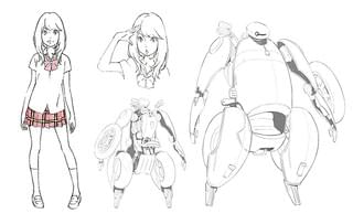 主人公・森山ココネとハーツのデザイン画