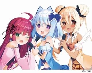 左から、ミリオ(CV:渕上 舞)、1000ちゃん(CV:新田恵海)、プリマ(CV:洲崎 綾)