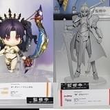 写真左から、「ねんどろいど」の「セイバー/宮本武蔵」「アーチャー/イシュタル」（グッドスマイルカンパニー）、「figma」の「“赤”のセイバー」「アヴェンジャー/ジャンヌ・ダルク［オルタ］」（マックスファクトリー）