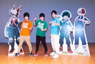 公開録音に臨んだ岡本信彦(左)、山下大輝(中央)、梶裕貴