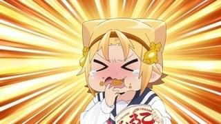 しるこサンドを食べる八十亀ちゃん