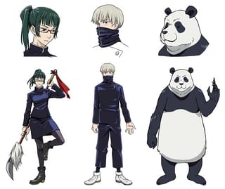 (左から)呪術高専2年生の禪院真希、狗巻棘、パンダ