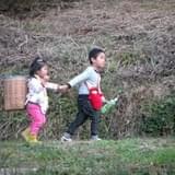 かごを背負っておつかいしていた兄妹の9年後を紹介