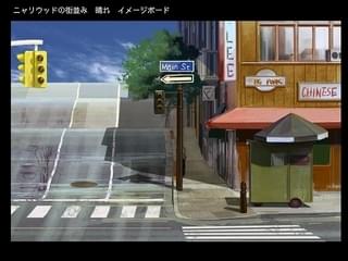 ニャリウッドの街並み、晴れ