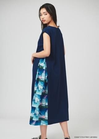 行ってきます。(すずめの戸締まり)サイドギャザー半袖ワンピース