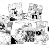 エントランスに再現される「ブラック・ジャック邸」の元となる原作コマのイメージ