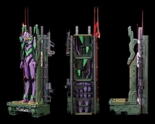 専用台座に完成後のエヴァ初号機をディスプレイ可能