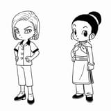 小さくなったミスターサタン、人造人間18号、チチ、魔人ブウ