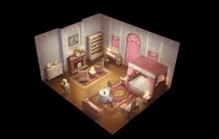 離宮・リーシェの部屋・寝室（夜）