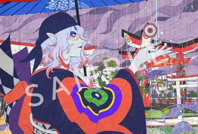 劇場版モノノ怪 唐傘」第1弾入場特典が雨の中の薬売りを描いたA5