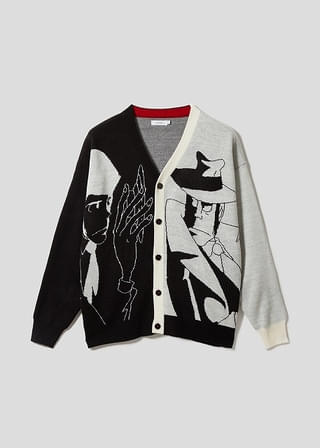 神出鬼没の大泥棒|ウォッシャブルジャカードカーディガン