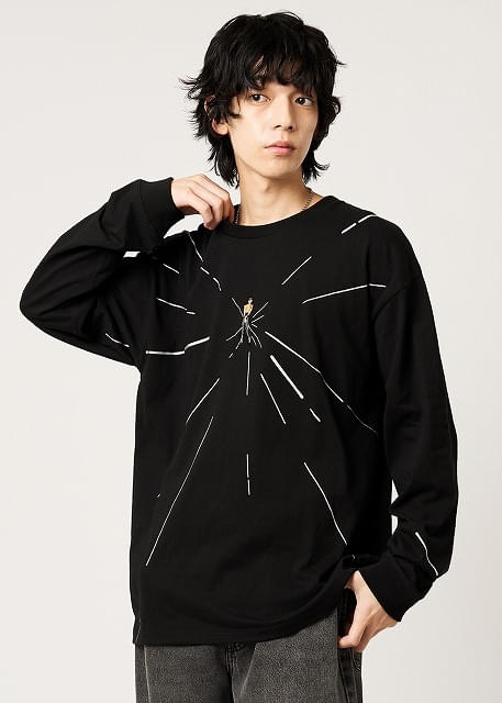 戸愚呂との戦いで、幽助が指に霊力を集めて霊丸を撃とうとしているのワンシーンをイメージした長袖Tシャツ