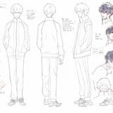 架神傑のキャラクター設定。「基本半目だけが見えてる感じ」「首、少し細長く」など造形に関する指示も記されている