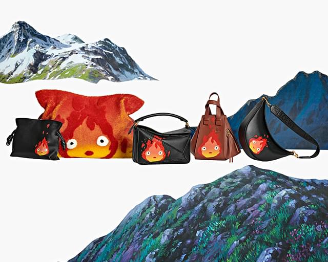 ロエベ×スタジオジブリ、最後のコラボは「ハウルの動く城」！ カルシファーや動く城のバッグも登場