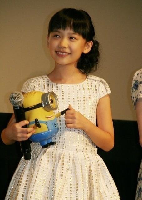 初日舞台挨拶の芦田愛菜さん