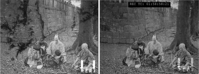 デジタル復元前（左）復元後（右）＊画質は作業用に下げています