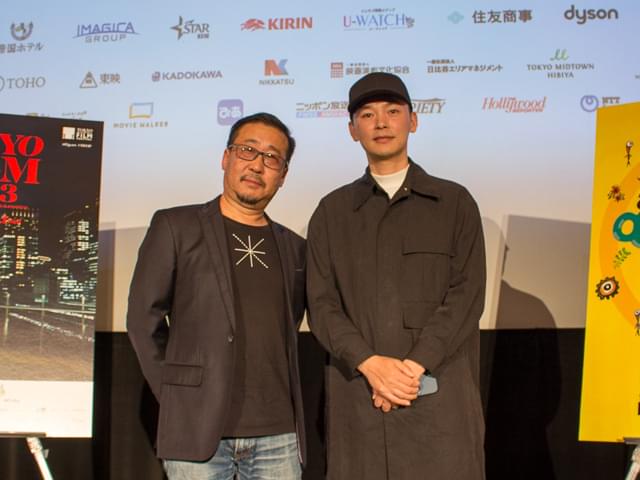 声の出演をしたワン・ホンウェイ（左）とヤン・チェンプロデューサー