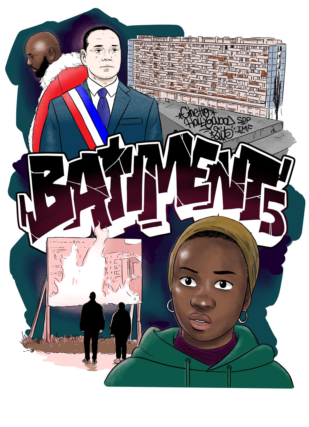 “団地と移民“テーマの「少年・イン・ザ・フッド」SITEによる、「バティモン5」応援イラスト披露 「レ・ミゼラブル」再上映も決定