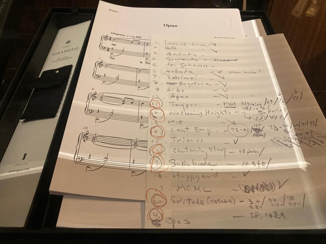 坂本龍一「Opus」の譜面複製など（通信販売中）