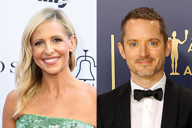 サラ・ミシェル・ゲラー（左）、イライジャ・ウッド（右）