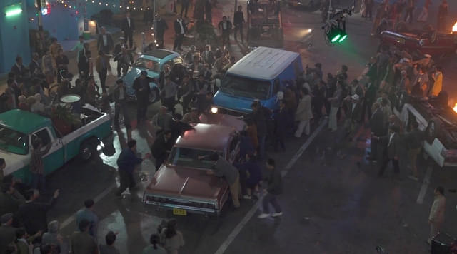 コザ騒動のシーン、撮影当日の様子