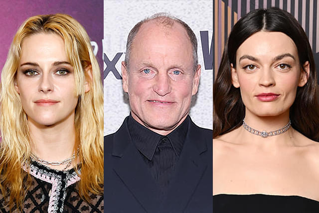 クリステン・スチュワート(左)、ウッディ・ハレルソン(中央)、エマ・マッキー(右)