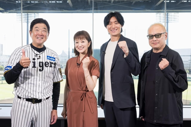 座談会に臨んだ平田勝男氏、松谷鷹也、鈴木京香、秋山純監督（写真左から）