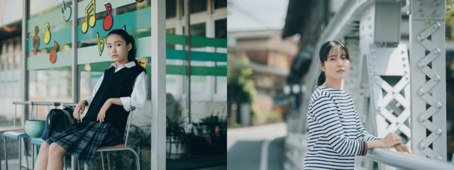 紅を演じる藤中璃子と向里祐香(左から)