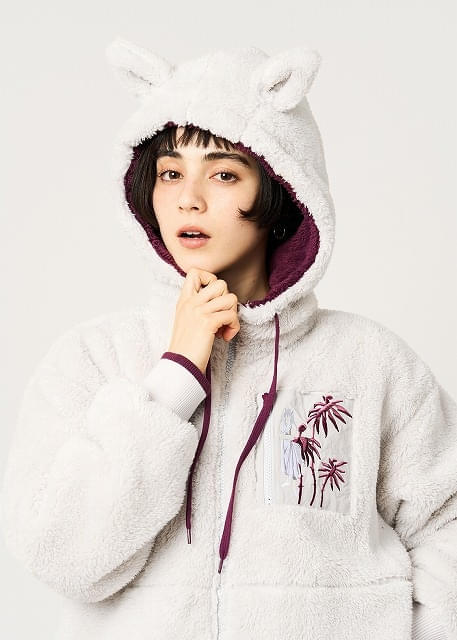 魔界のオジギソウ／ボアフリースジップパーカー