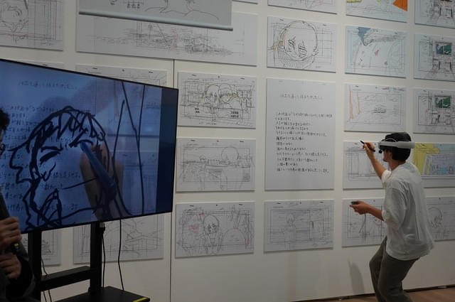 内覧会で行われた押山監督3Dドローイングの模様