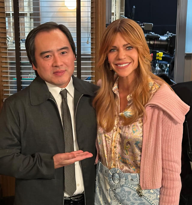 尾崎英二郎（左）、ケイトリン・オルソン（右）