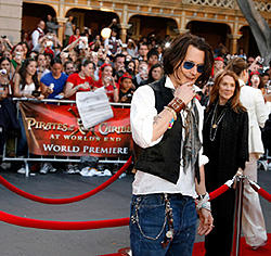 ワールドプレミアに来場したジョニー・デップ