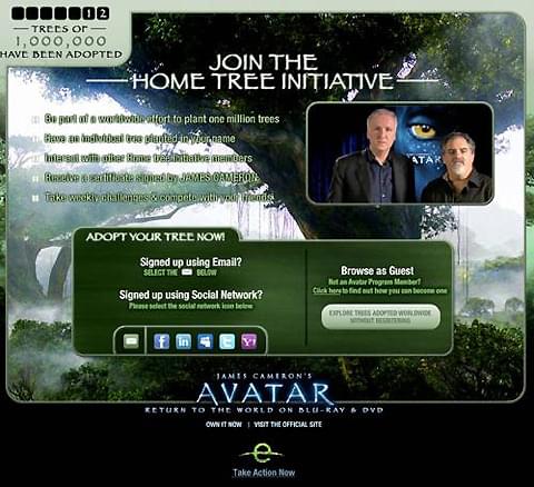 「アバター」ブルーレイ＆DVDが売れると、世界中に木が増える