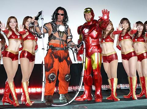 中村獅童と蝶野正洋が生バトル!?「アイアンマン2」ジャパンプレミア