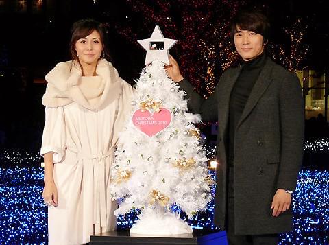 松嶋菜々子＆ソン・スンホン、X'masイルミネーションにうっとり