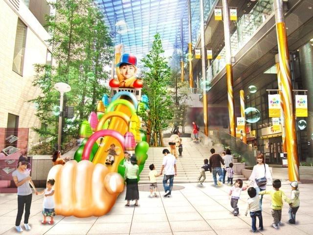 嵐・大野智、巨大「怪物くん」スライダーになって汐留に登場