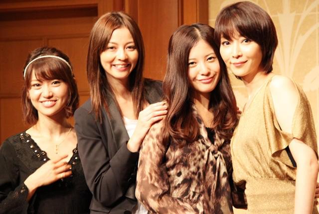 「私が恋愛できない理由」制作会見に出席した(左から) 大島優子、香里奈、吉高由里子、稲森いずみ