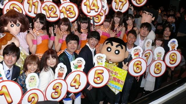 映画「クレしん」20周年、声優＆ゲスト＆着ぐるみ20人勢ぞろい
