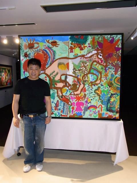 ジミー大西、被災地の子どもたちと巨大な絵を制作「一歩ずつ進んでいこう」