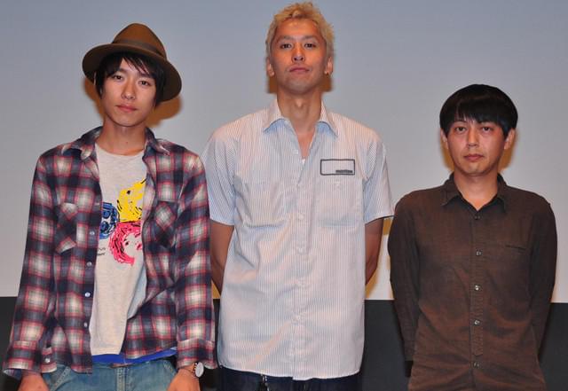 「ハイザイ 神さまの言うとおり」に出演した 落合モトキ、深水元基、スネオヘアー(左から)