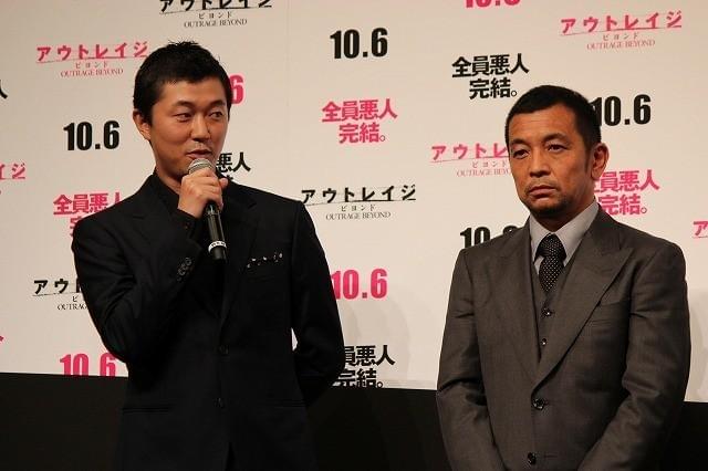 北野武監督「アウトレイジ ビヨンド」完成披露に“悪人”12人ズラリ勢ぞろい
