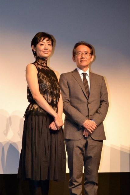 舞台挨拶に立った草刈民代と周防正行監督