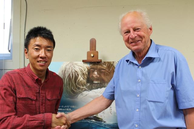 (左より)石川直樹氏とトール・ヘイエルダール・Jr.氏