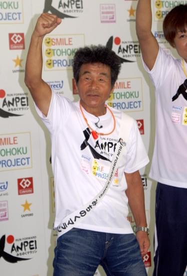 しずちゃん、寛平から新ギャグ伝授され笑顔 今年も東北応援ラン！