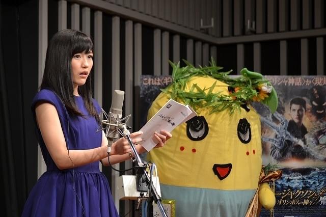 ふなっしーとともにアフレコに臨んだまゆゆ